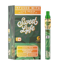 Sweet Lyfe 2.5ml Disposable Vape Pen Infused with Live Resin HHC-P+THC-P - Pineapple Express - Hybrid