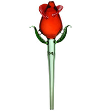 Valentine Rose Glass Dab Straw - 6"