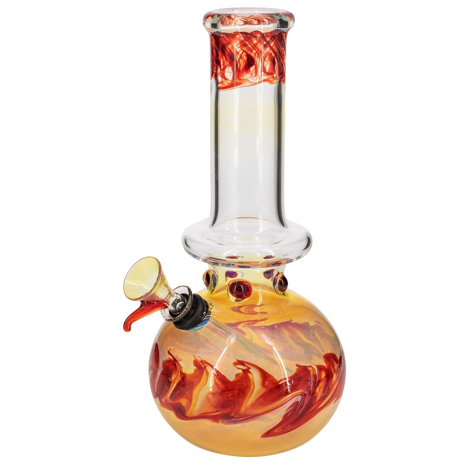 LA Pipes Time Traveler Silver Fumed Pull-Stem Bubble Bong 8"
