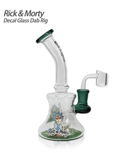 Waxmaid 7.08” Rick & Morty Mini Decal Glass Dab Rig