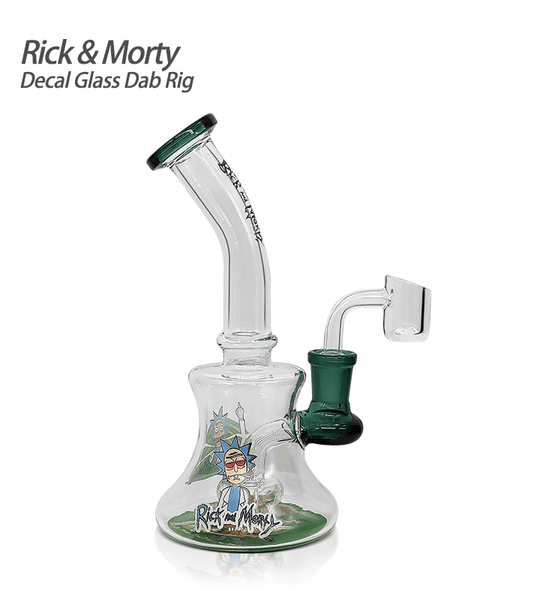 Waxmaid 7.08” Rick & Morty Mini Decal Glass Dab Rig