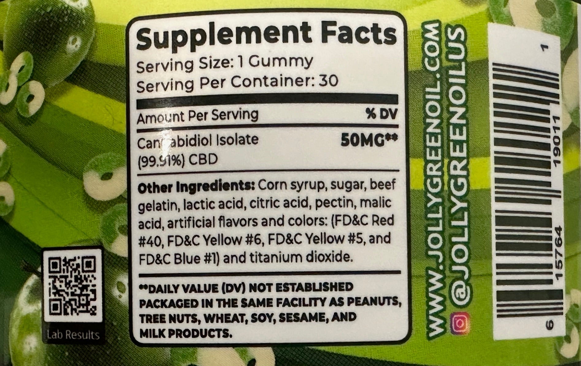 JGO CBD Apple Rings, 1500 mg, 30 ct (THC FREE)