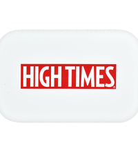 High Times Metal Rolling Tray w/ Lid - 11"x7" / High Times White