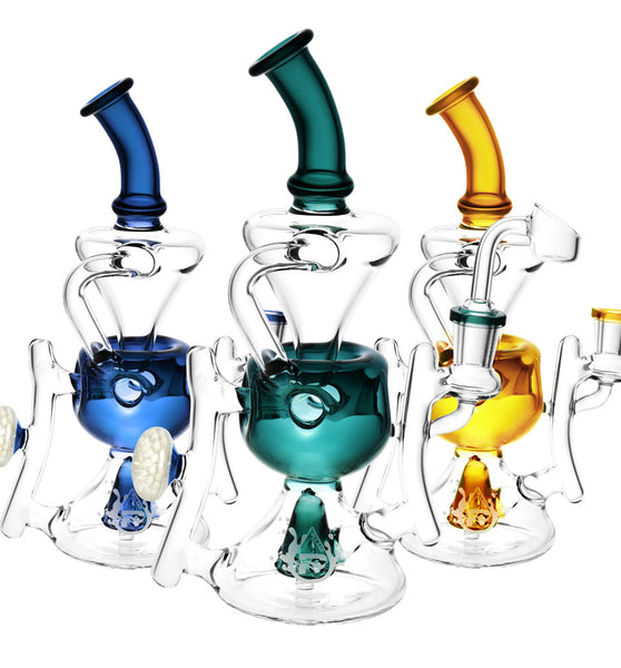 Pulsar Ultra Glass Egg Recycler - 9" / 14mm F / Colors Vary