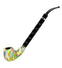 Pulsar Shire Pipes The Twister | Bent Brandy Spiral Stem Rainbow Wood Pipe