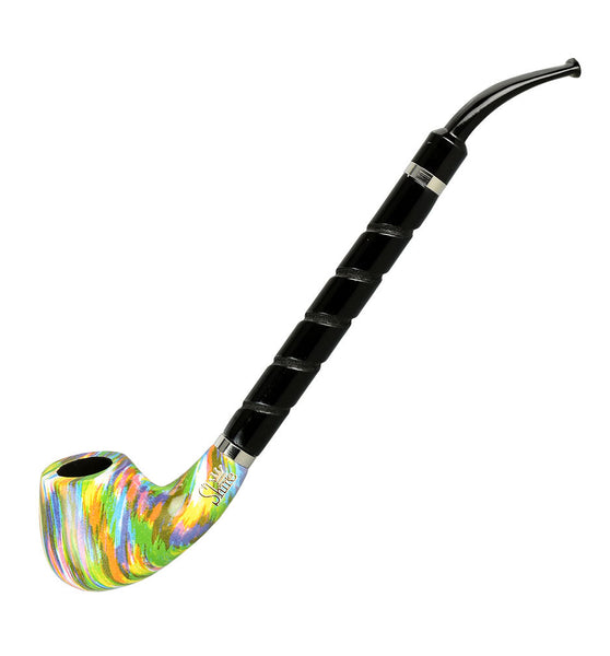 Pulsar Shire Pipes The Twister | Bent Brandy Spiral Stem Rainbow Wood Pipe