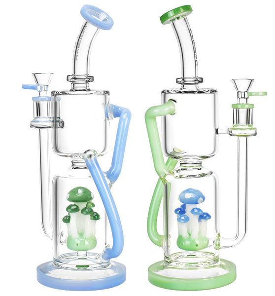 Pulsar Shroom Recycler Water Pipe - 12"/14mm F/Colors Vary