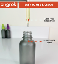 Ongrok Glass Dropper Jars, 6 pack