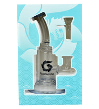 Glass House Bent Neck Glass Water Pipe - 6.75" / 14mm F / Colors Vary