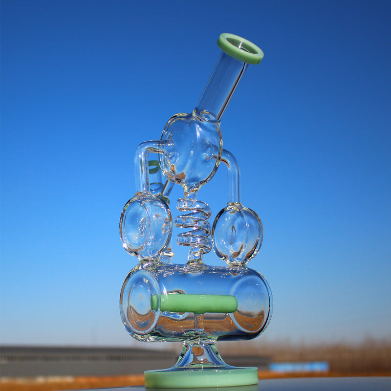 Recycler Style Inline Perc 12.5"  Water Pipe w/ Spring Body
