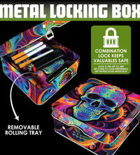 Smokezilla Metal Combo Lock Box & Mini Rolling Tray - 5"x5" /  6ct