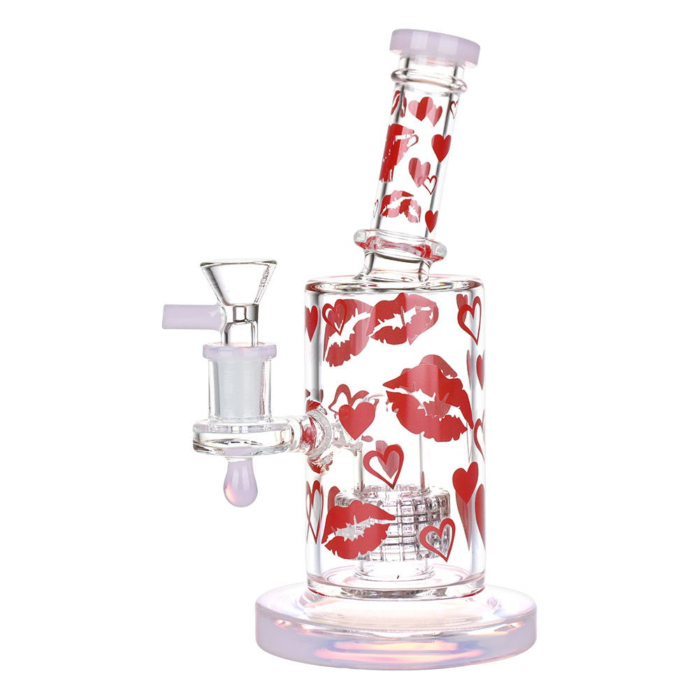 Lipstick Kiss Glass Water Pipe - 8" / 14mm F