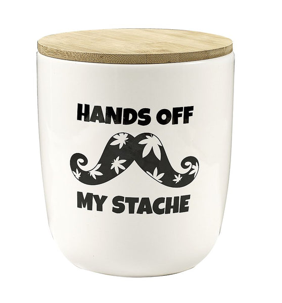 Hands Off My Stache - Novelty Stash Jar - Large