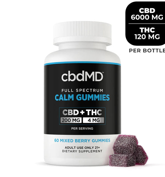 cbdMD Full Spectrum CBD Calming Gummies Mixed Berry - 6000MG, 60ct