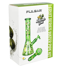 Pulsar Fruit Series Avocado Gold Herb Pipe Glow Duo - 10" / 14mm F