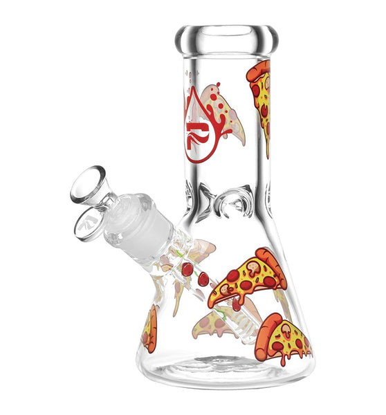 Pulsar Pizza Design Glass Beaker Water Pipe - 7.75" / 14mm F