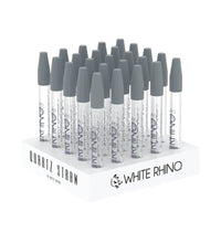 White Rhino Quartz Dab Straw w/ Silicone Cap | 5" | 25pc Display