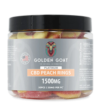 Golden Goat Platinum CBD Gummies 1500mg - Peach Rings