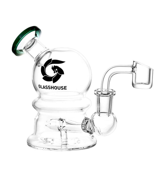 Glass House Bubble Glass Dab Rig - 4.5" / 14mm F / Colors Vary