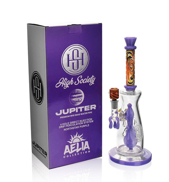 High Society | Jupiter Premium Wig Wag Waterpipe (Slime Purple)