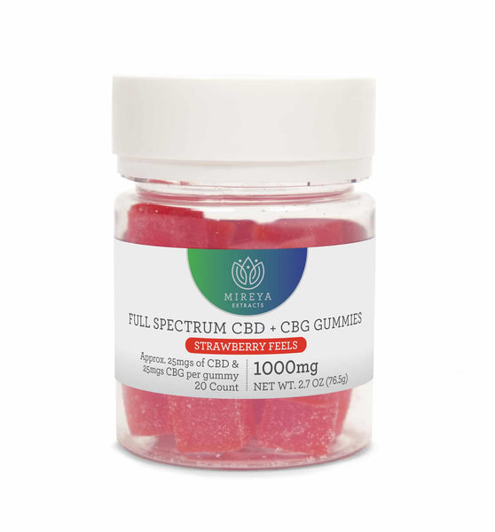 Mireya Extracts Strawberry Feels CBG & CBD Gummies