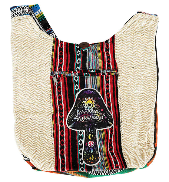 ThreadHeads Southwest Style Astral Mushroom Sling Bag - 15"x15"