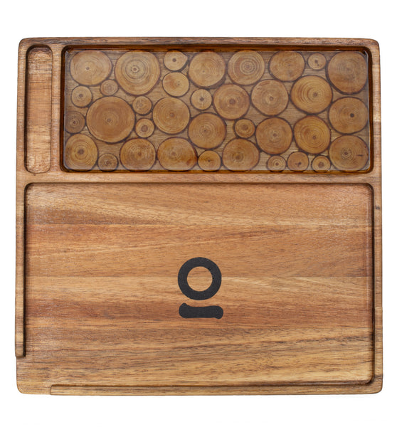 Ongrok Premium Natural Acacia Wood Tray | 9.5" x 9.5"