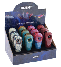 Kush RX Mini Reactive Glazed Ceramic Hand Pipes - 4.25" / 12ct