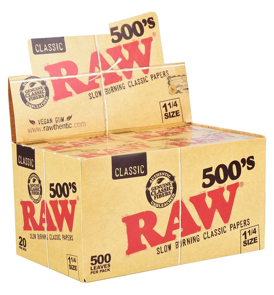 RAW Classic Creaseless 500's Papers - 500pc / 1 1/4" 20pk