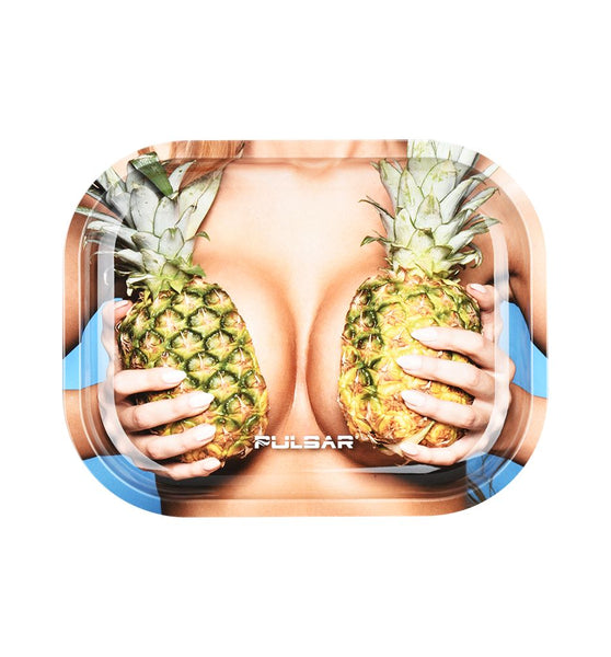 Pulsar Mini Metal Rolling Tray - Large Pineapples / 7"x5.5"