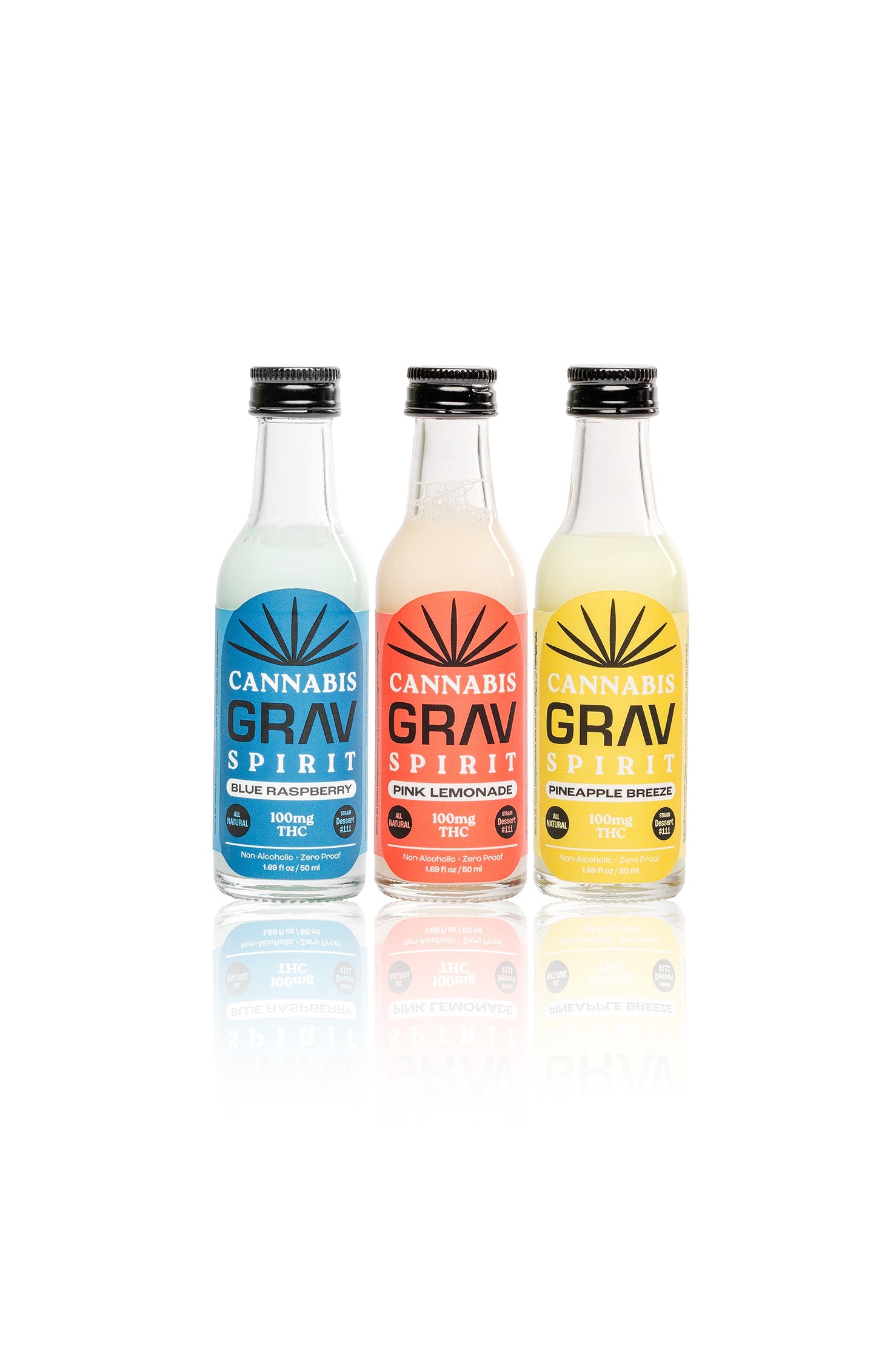 GRAV® Cannabis Spirit 100mg Variety Pack, 50ml Bottle 3-Pack
