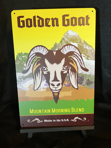 Golden Goat Strain Art 8' x 12' Printed Aluminum Sign