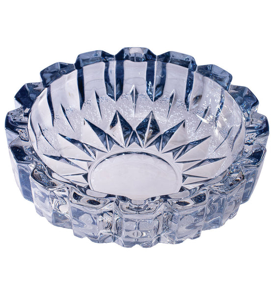 Fujima Exquisite Gem-cut Glass Ashtray - Blue / 7.5"