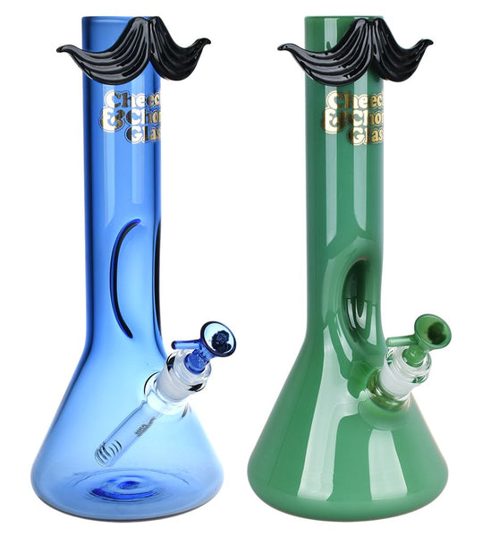 Cheech & Chong Glass Moustache Ride Beaker Bong | 12" | 14mm F