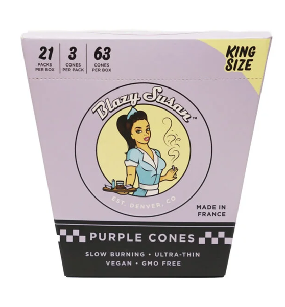 Blazy Susan Purple Paper Cones