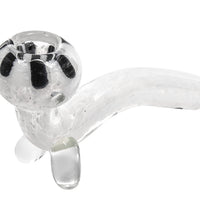 LA Pipes White Fritted Sherlock with Black 'Daisy' Fritted Bowl