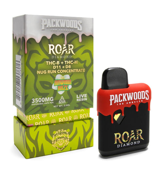 Roar x Packwoods Nug Run Concentrate 3500MG LIVE RESIN THC-B + THC-H, D11 +D8 - Hawaiin Haze