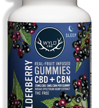 WYLD CBD Real Fruit Infused CBD + CBN Sleep Elderberry Gummies