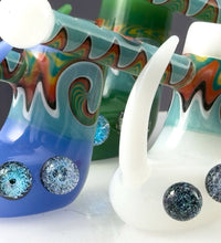 Crush Fang Bub Pipe w/Dual Galaxy Marbles (Various Colors)