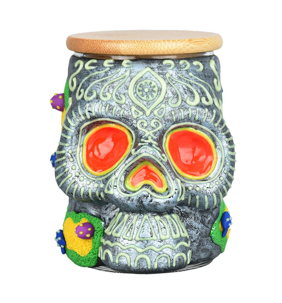 Pulsar Sugar Skull Glass Jar - 4.25"