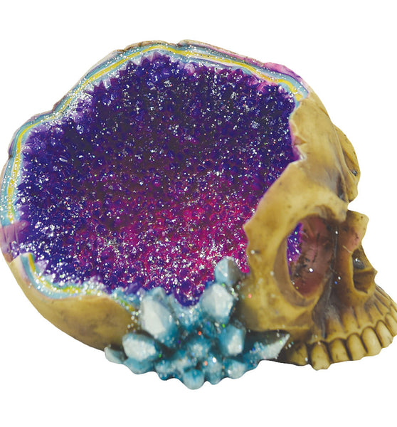 Fujima Geode Skull Polyresin Ashtray - 5.5"x4.25"