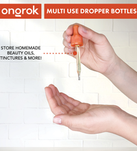 Ongrok Glass Dropper Jars, 6 pack