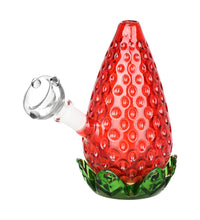 Strawberry Glass Bubbler - 4.25" / 10mm F