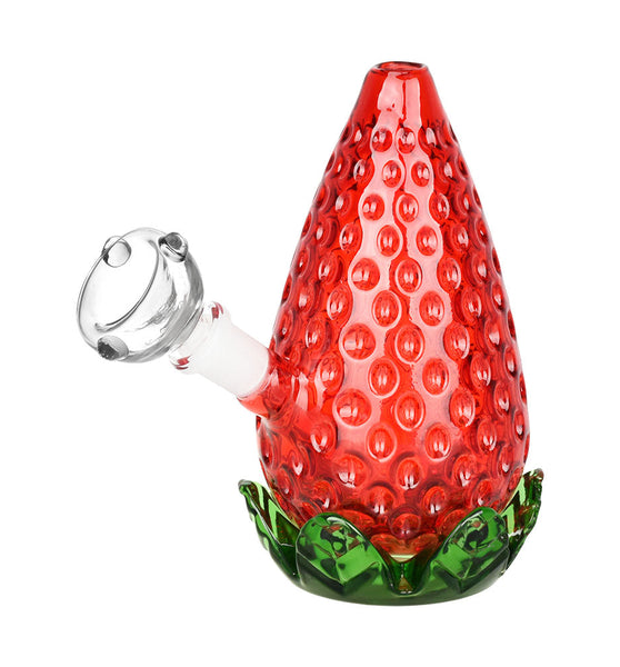 Strawberry Glass Bubbler - 4.25" / 10mm F