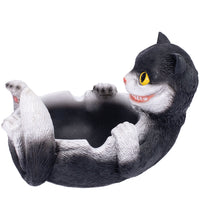 Fujima Trippy Tuxedo Cat Polystone Ashtray - 5"x3.5"