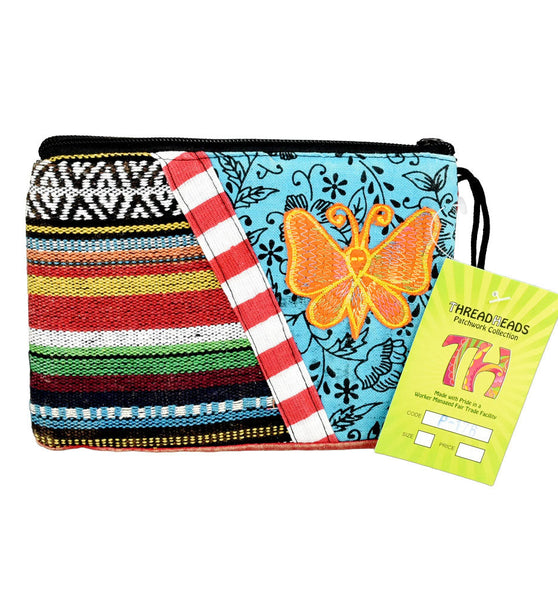 ThreadHeads Multi-color Butterfly Zipper Pouch