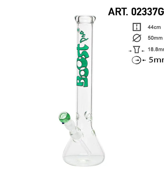 Boost | 17" Green Beaker Base Glass Water Pipe