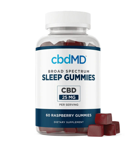 cbdMD Broad Spectrum CBD PM Sleep Gummies Raspberry - 750MG, 60ct