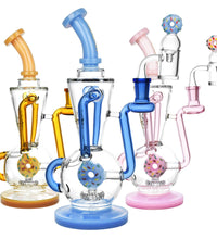 Pulsar Delectable Donut Recycler Dab Rig Kit - 10.75"/14mm F / Colors Vary