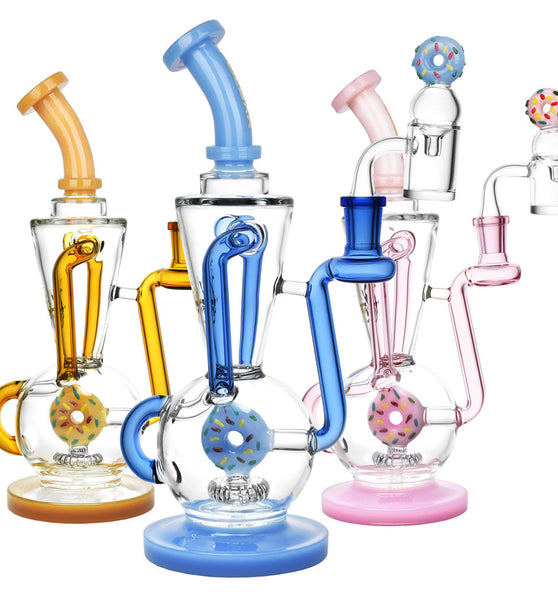 Pulsar Delectable Donut Recycler Dab Rig Kit - 10.75"/14mm F / Colors Vary